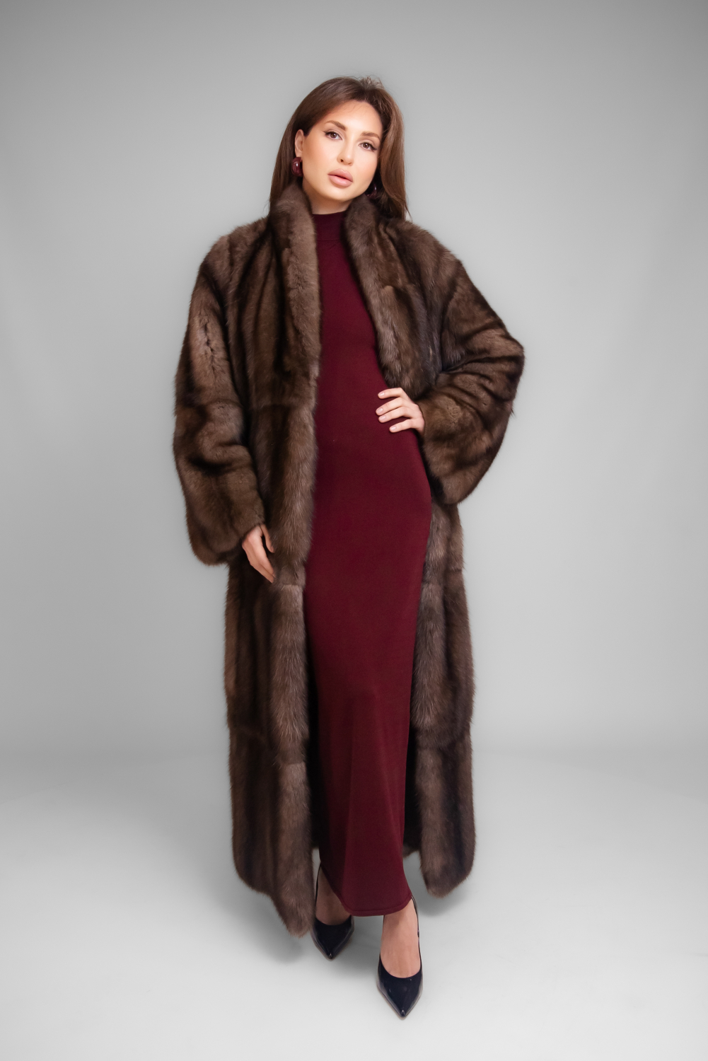 Коричневая соболиная шуба Manzari