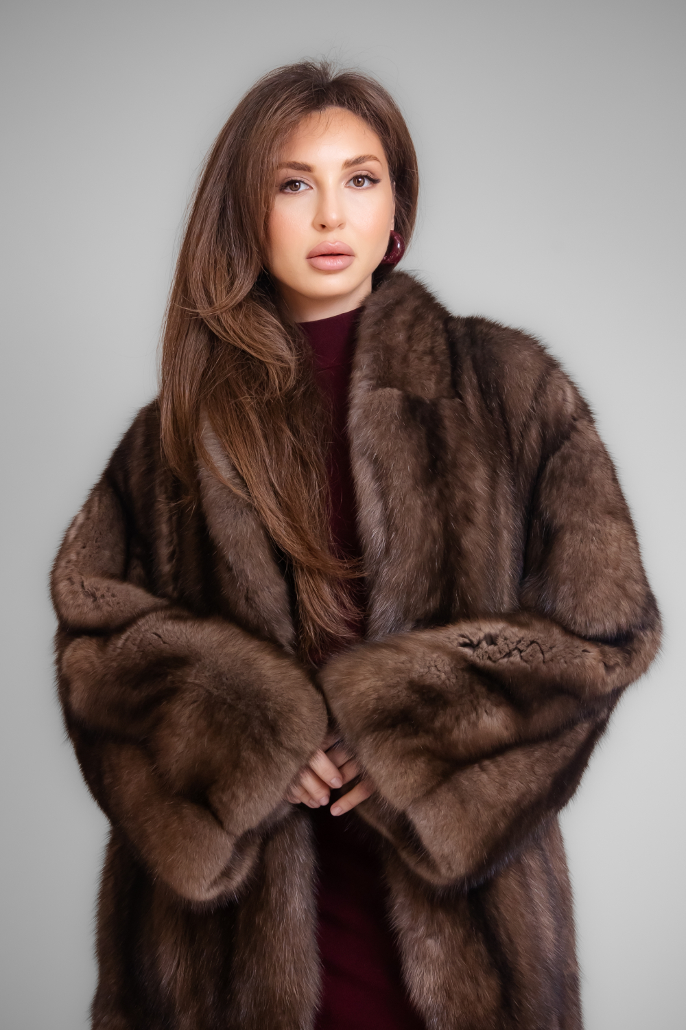 Коричневая соболиная шуба Manzari